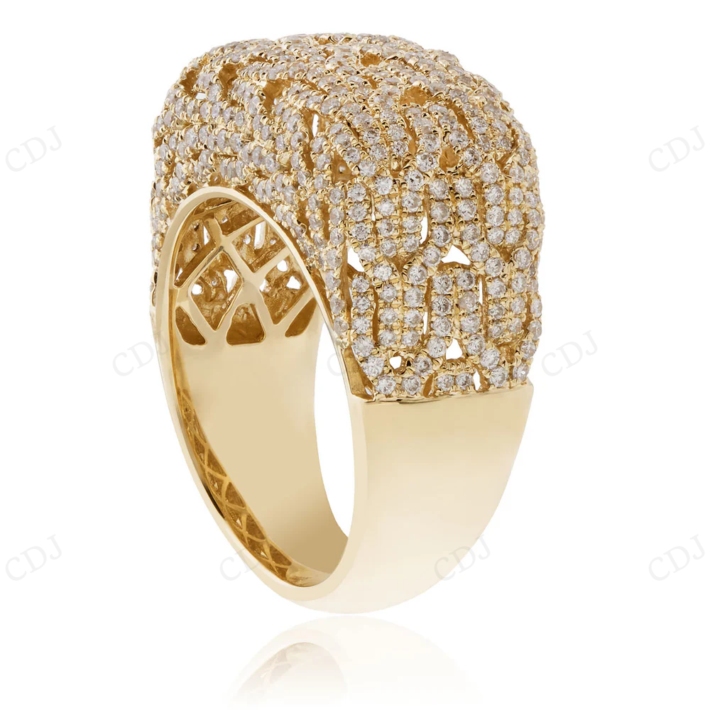 14k Yellow Gold Real Diamond Hip Hop Ring hip hop jewelry CustomDiamJewel