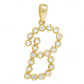1" 0.30 CTW 10K Gold Natural Diamond Initial B Pendant CustomDiamJewel
