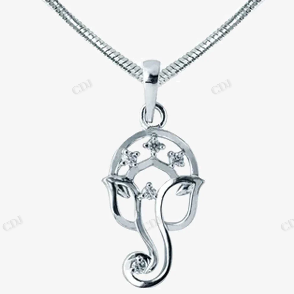 Sterling Silver Moissanite God Ganesh Pendant hip hop jewelry CustomDiamJewel