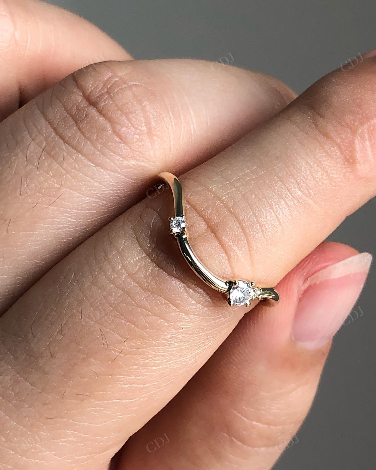 Minimalist Lab Grown Diamond Curve Band
