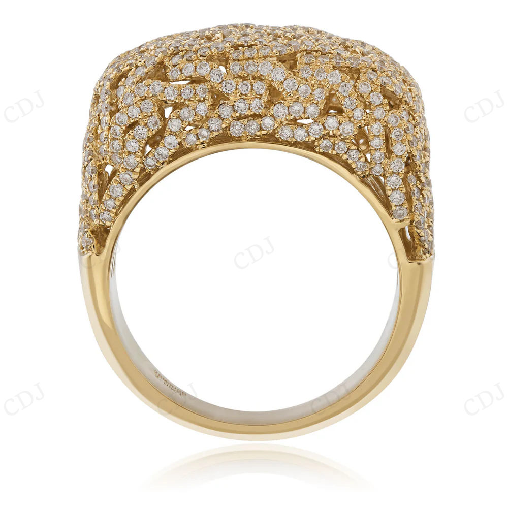 14k Yellow Gold Real Diamond Hip Hop Ring hip hop jewelry CustomDiamJewel
