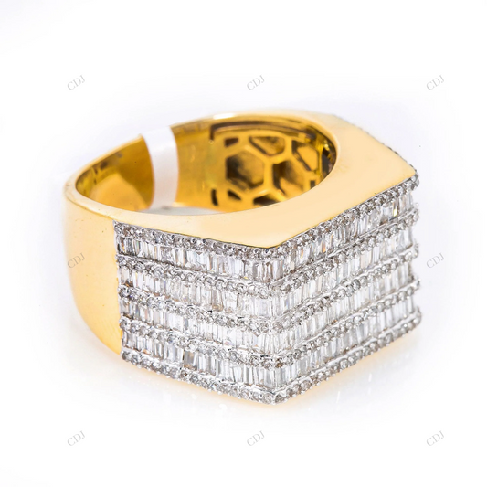 Iced Out Multi Row Baguette Moissanite Men's Ring hip hop jewelry customdiamjewel