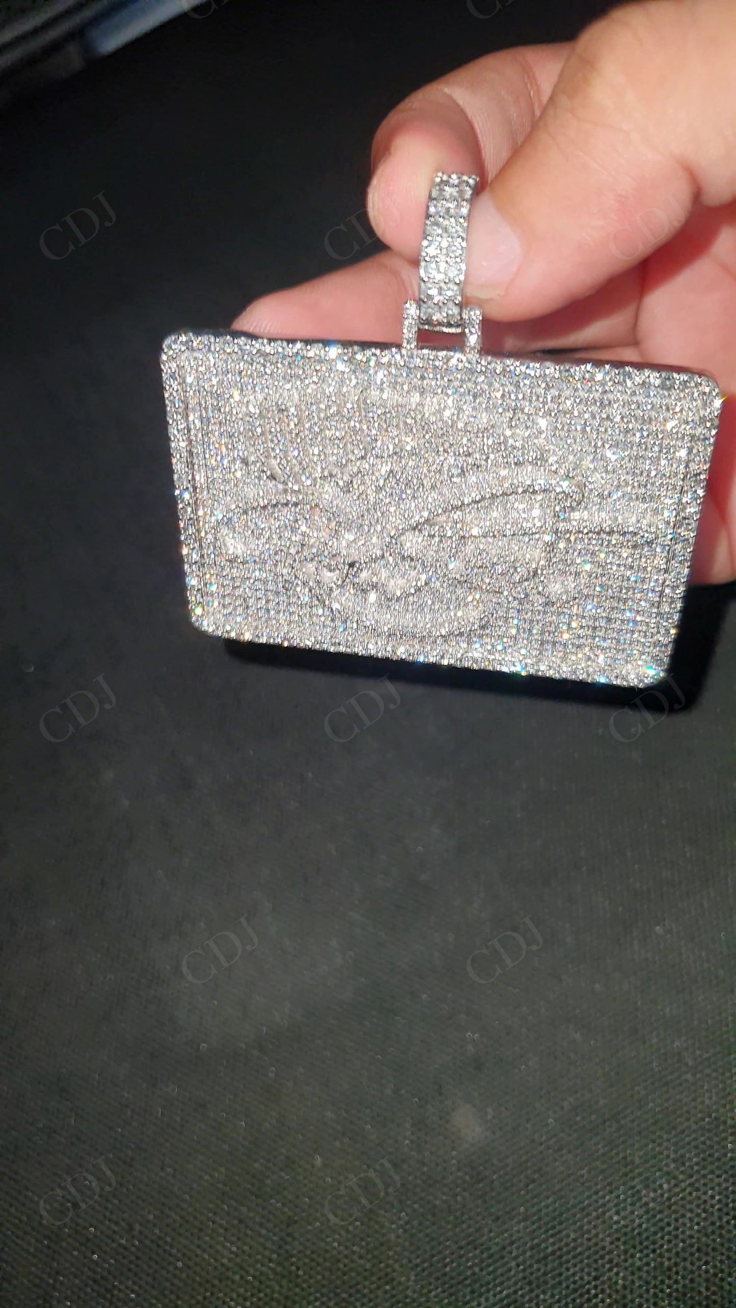 Round Natural Diamond ROCSTREET 10K White Gold Pendant hip hop jewelry customdiamjewel   