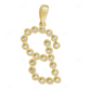 1" 0.30 CTW 10K Gold Natural Diamond Initial B Pendant CustomDiamJewel