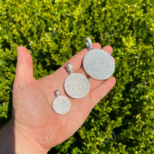 Moissanite Dog Tag Out Iced Round Hip Hop Pendant  customdiamjewel   