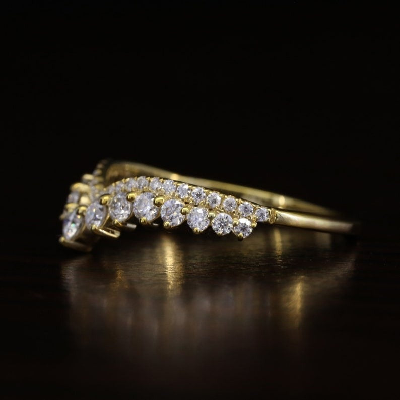 Vintage Chevron Natural Diamond Tiara Band  customdiamjewel   