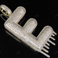2" 2 CTW 10K Solid Gold Natural Diamond Letter 'E' Initial Drip Pendant CustomDiamJewel