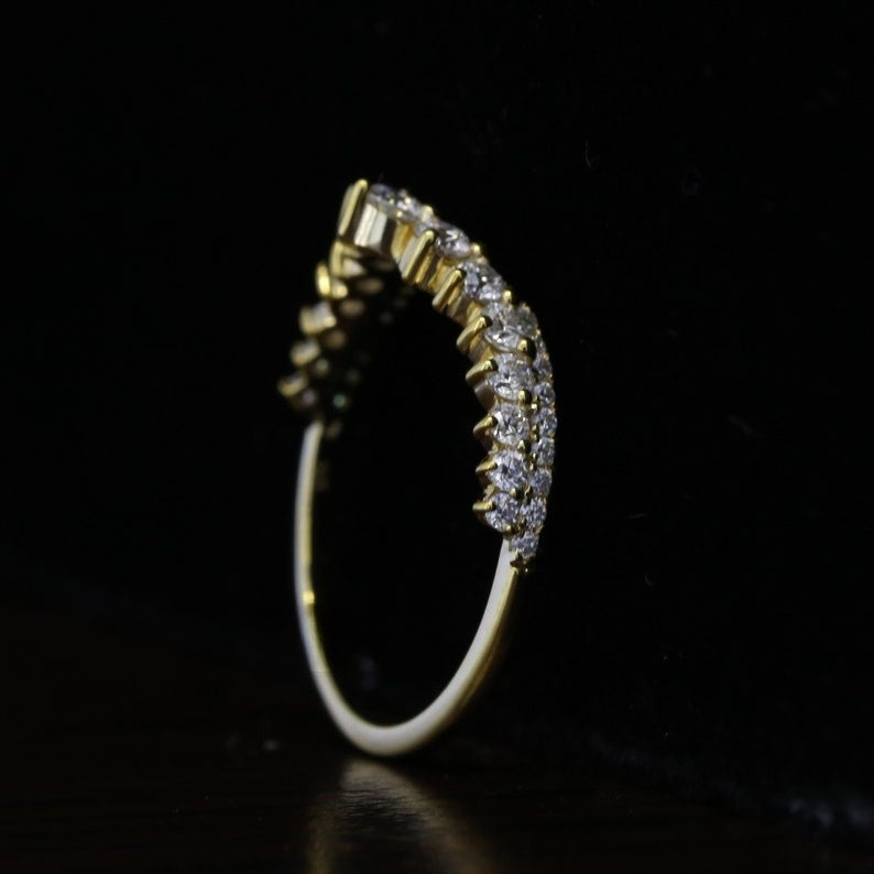 Vintage Chevron Natural Diamond Tiara Band  customdiamjewel   