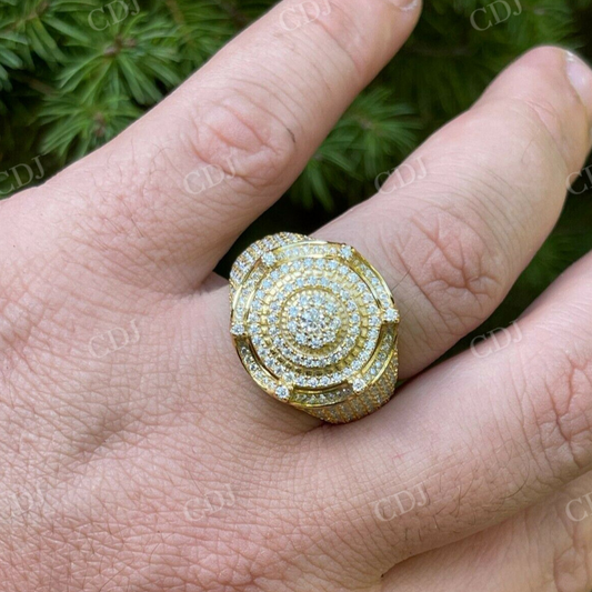 Round Cut Moissanite Iced King Crown Ring  customdiamjewel   