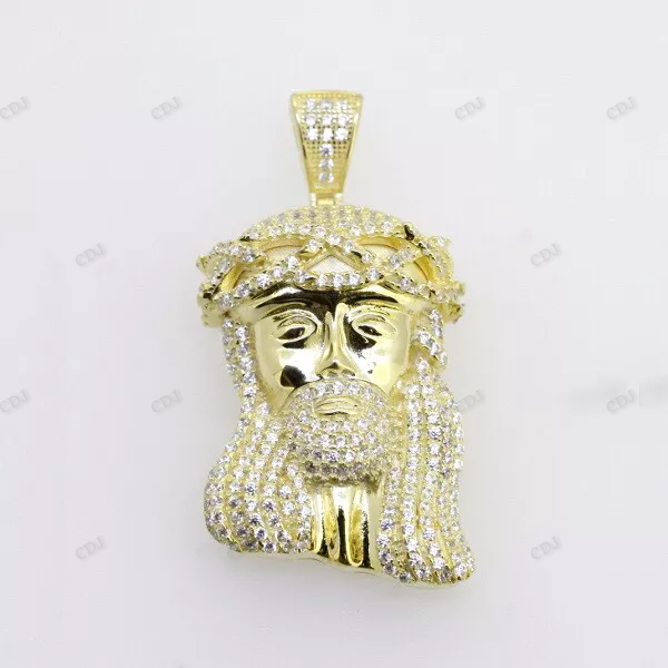 Hip Hop Moissanite Sterling Silver Jesus Pendant hip hop jewelry CustomDiamJewel
