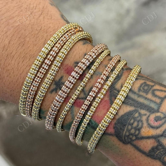 Sterling Silver Moissanite Diamond Bracelet For Men Jewelry hip hop jewelry CustomDiamJewel