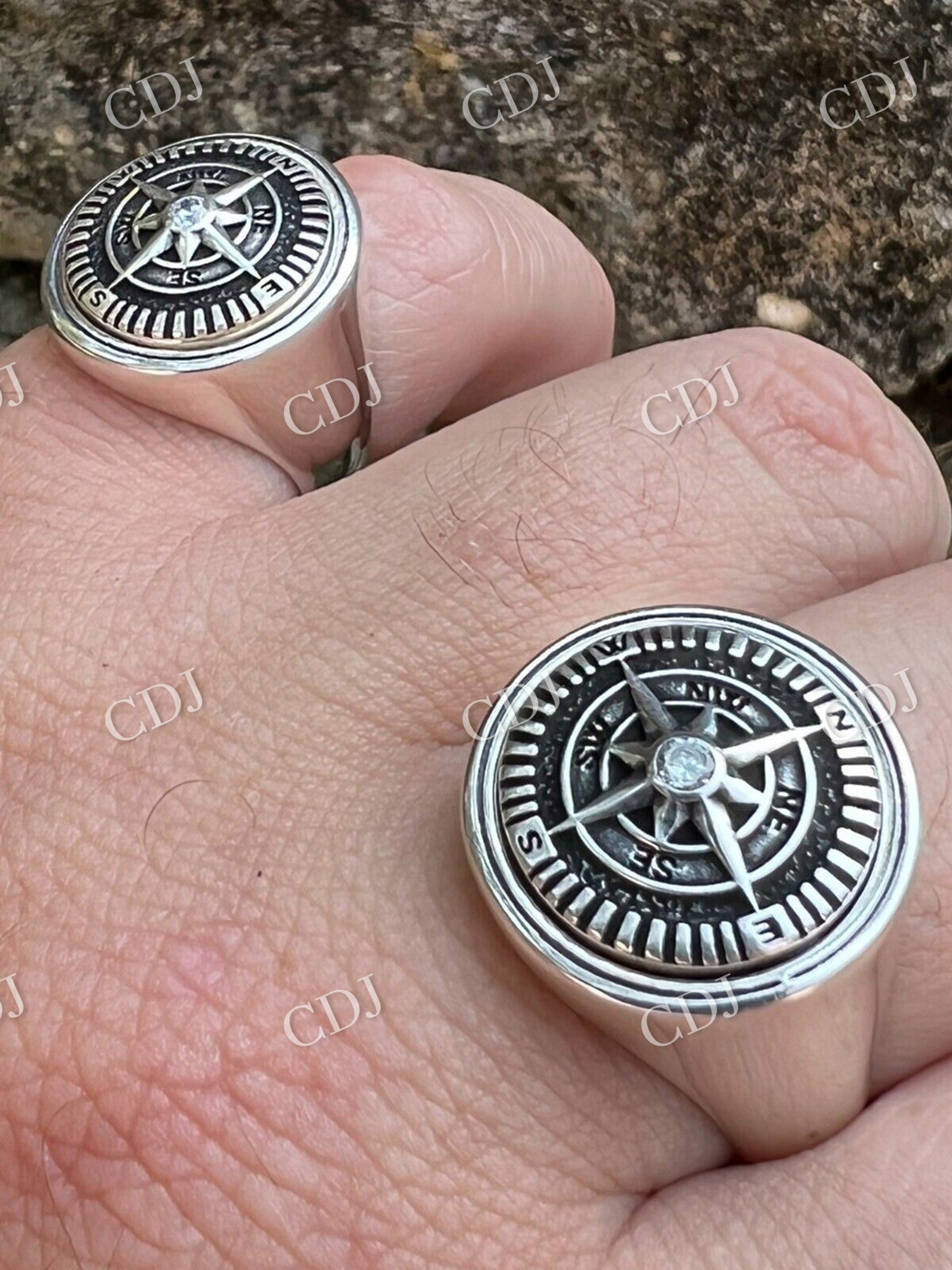 Navigational North Star Compass Ring  customdiamjewel   
