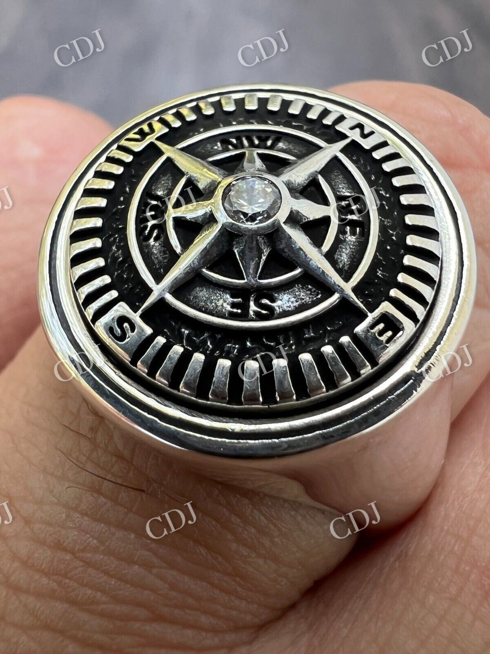 Navigational North Star Compass Ring  customdiamjewel   