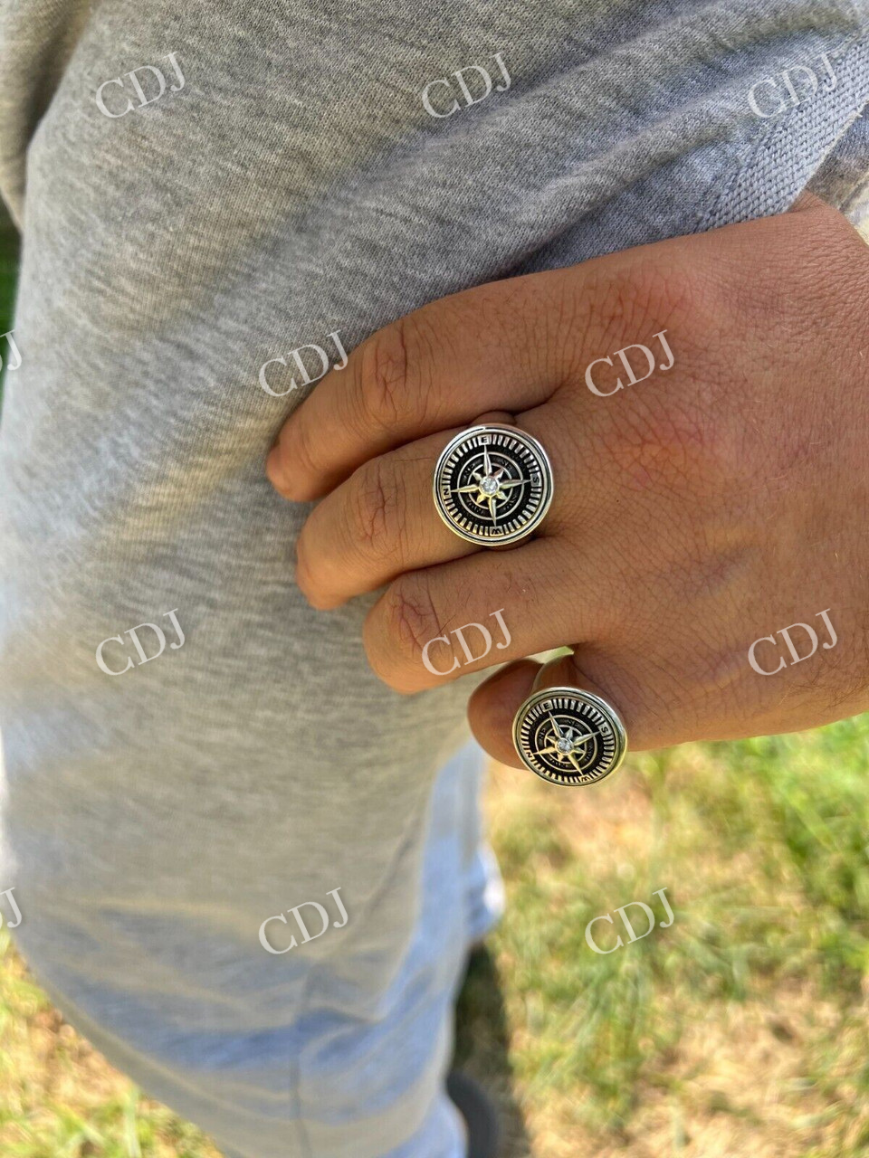 Navigational North Star Compass Ring  customdiamjewel   