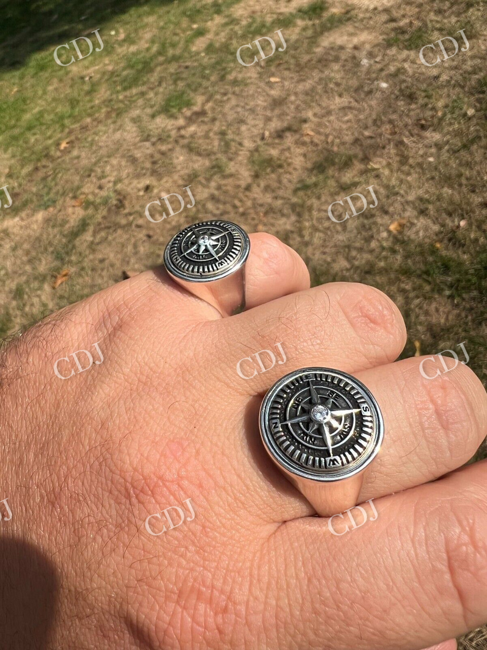 Navigational North Star Compass Ring  customdiamjewel   