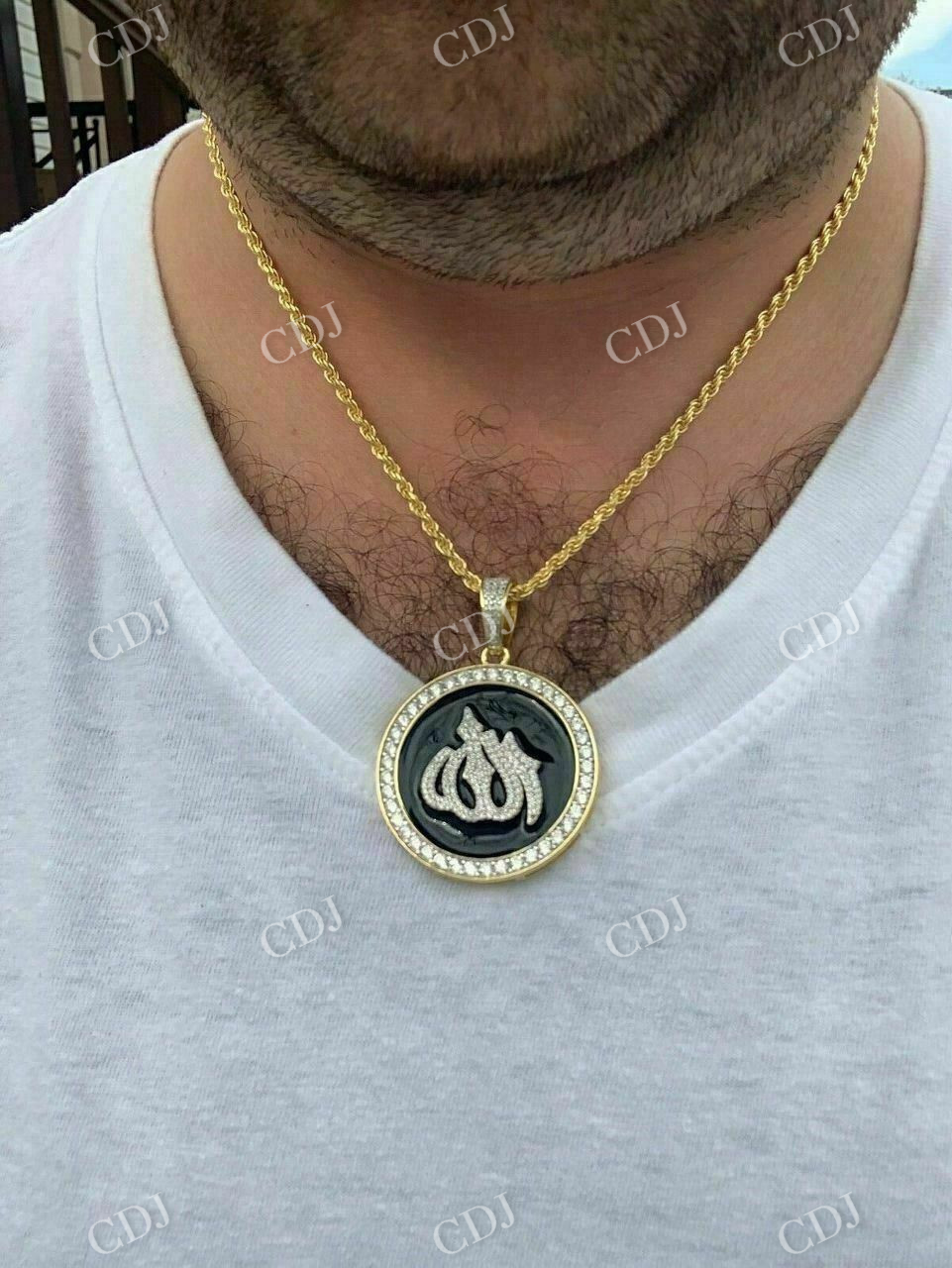 925 Silver Mens Islamic Pendant  customdiamjewel   