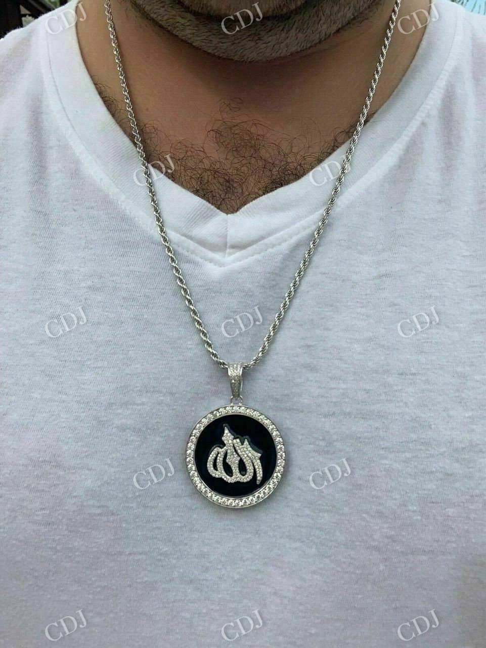925 Silver Mens Islamic Pendant  customdiamjewel   