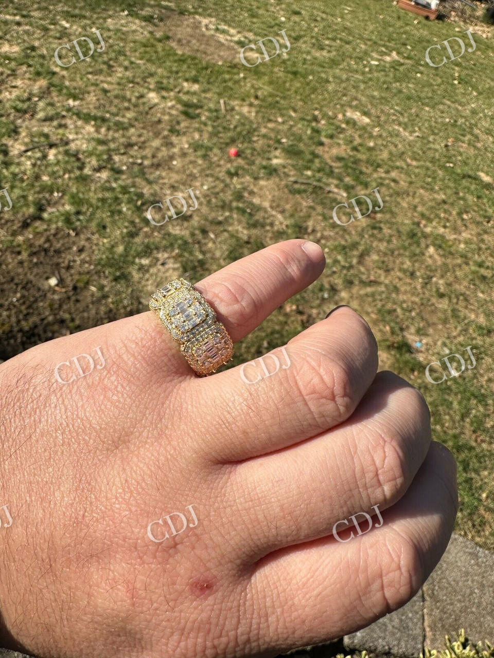 Baguette Cut Iced Out Hip Hop Ring  customdiamjewel   