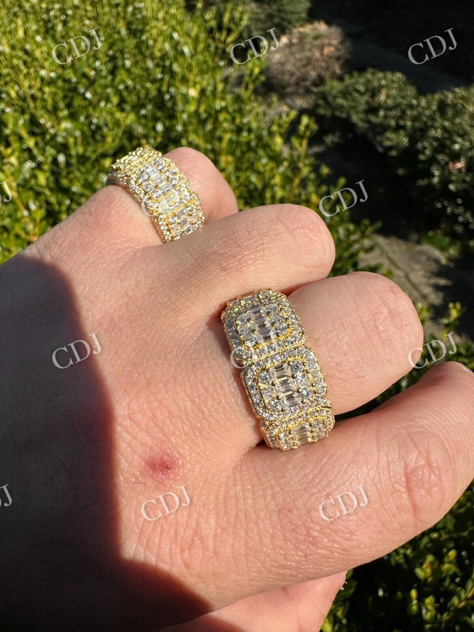 Baguette Cut Iced Out Hip Hop Ring  customdiamjewel   