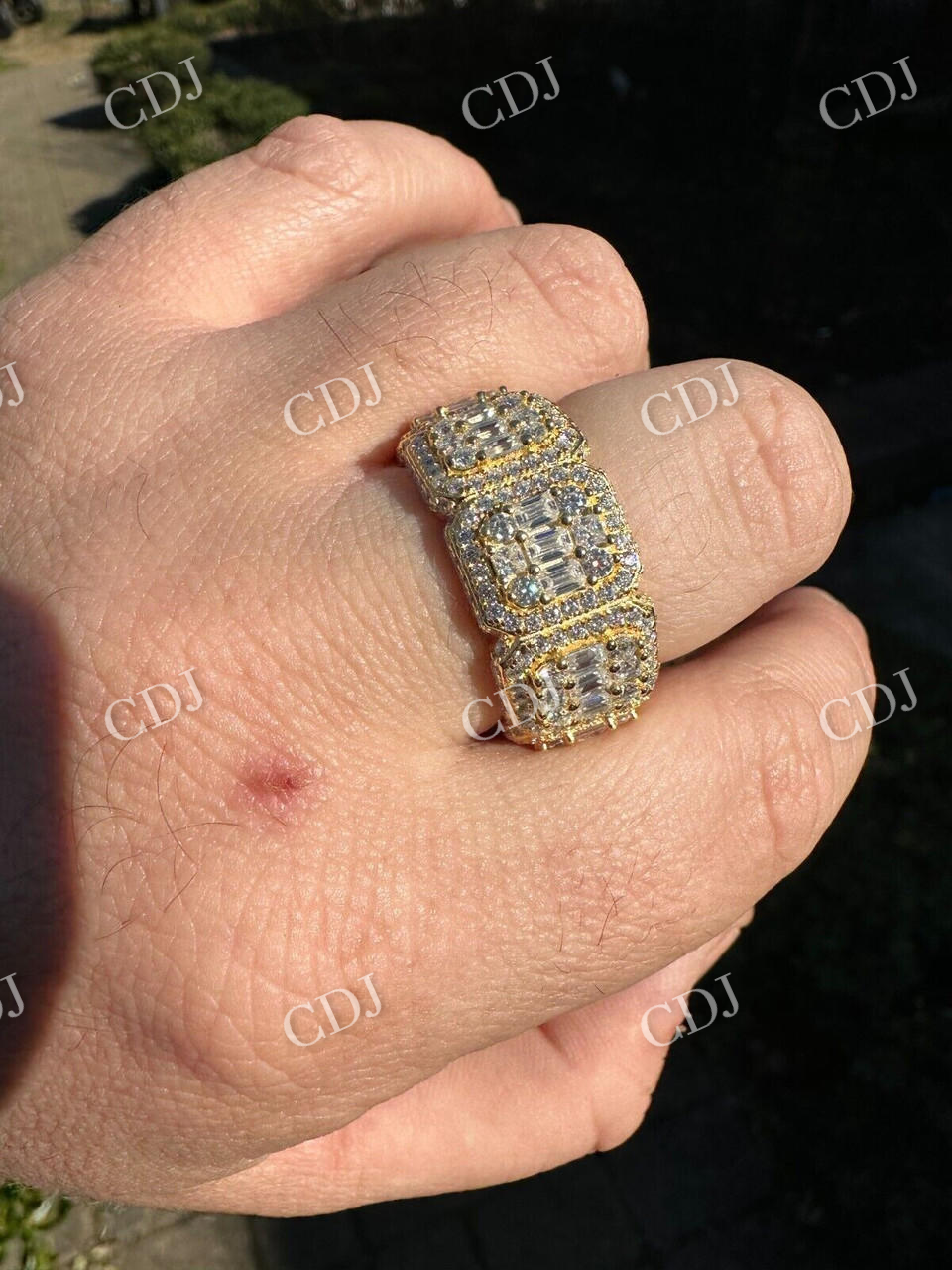 Baguette Cut Iced Out Hip Hop Ring  customdiamjewel   