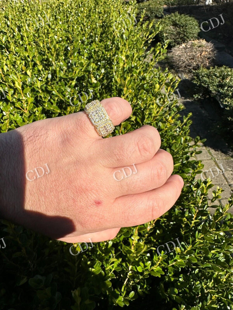Baguette Cut Iced Out Hip Hop Ring  customdiamjewel   