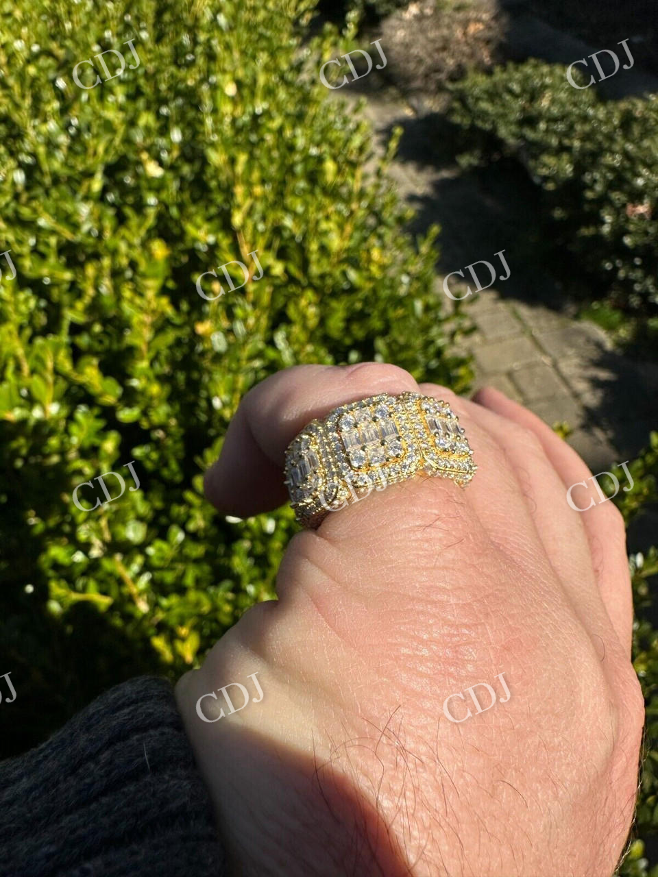 Baguette Cut Iced Out Hip Hop Ring  customdiamjewel   