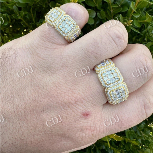 Baguette Cut Iced Out Hip Hop Ring  customdiamjewel   