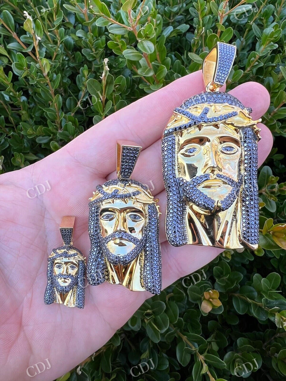 925 Silver Iced Jesus Piece Hip Hop Pendant  customdiamjewel   