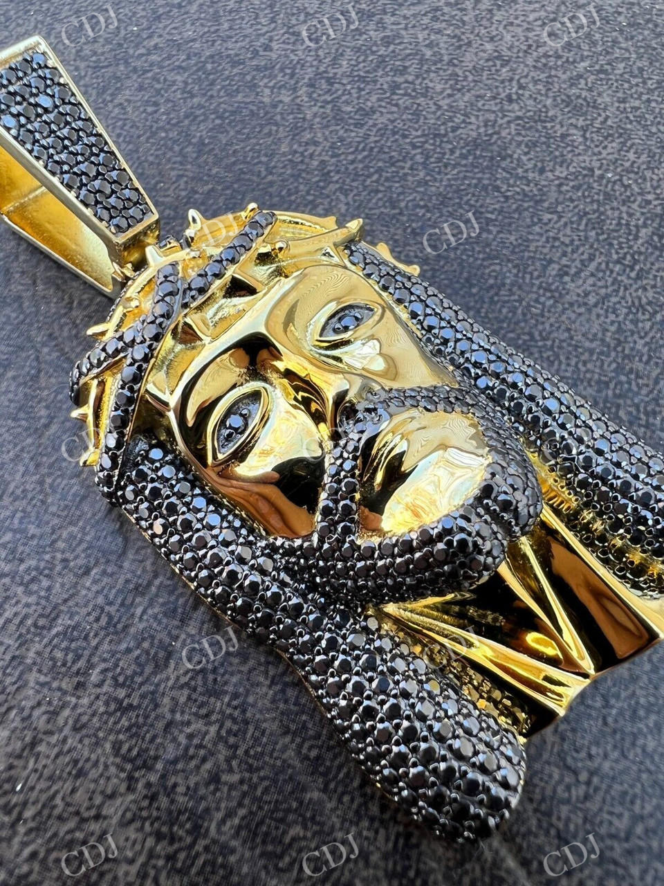 925 Silver Iced Jesus Piece Hip Hop Pendant  customdiamjewel   