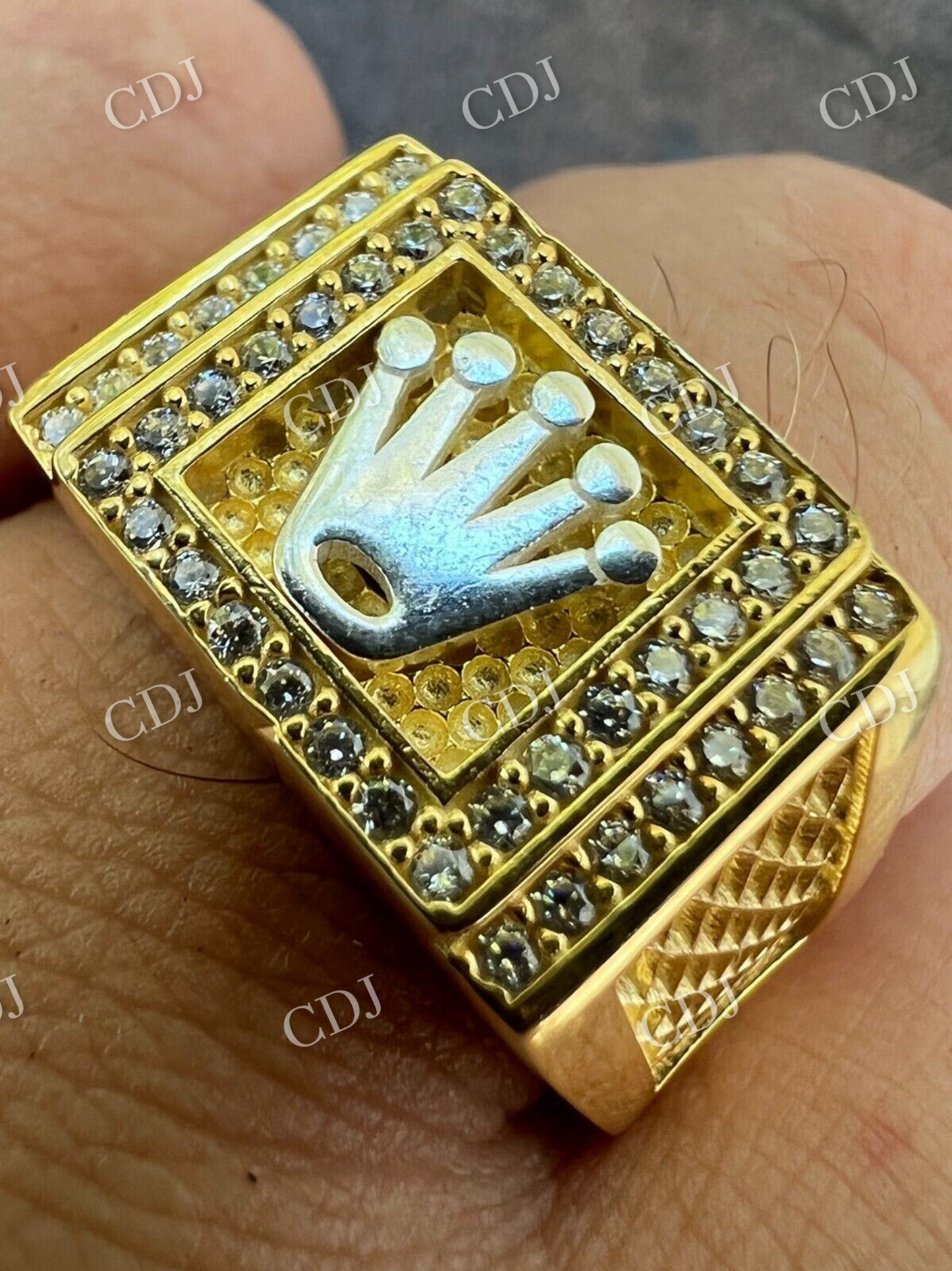 Iced Out Crown Style Hip Hop Diamond Ring  customdiamjewel   