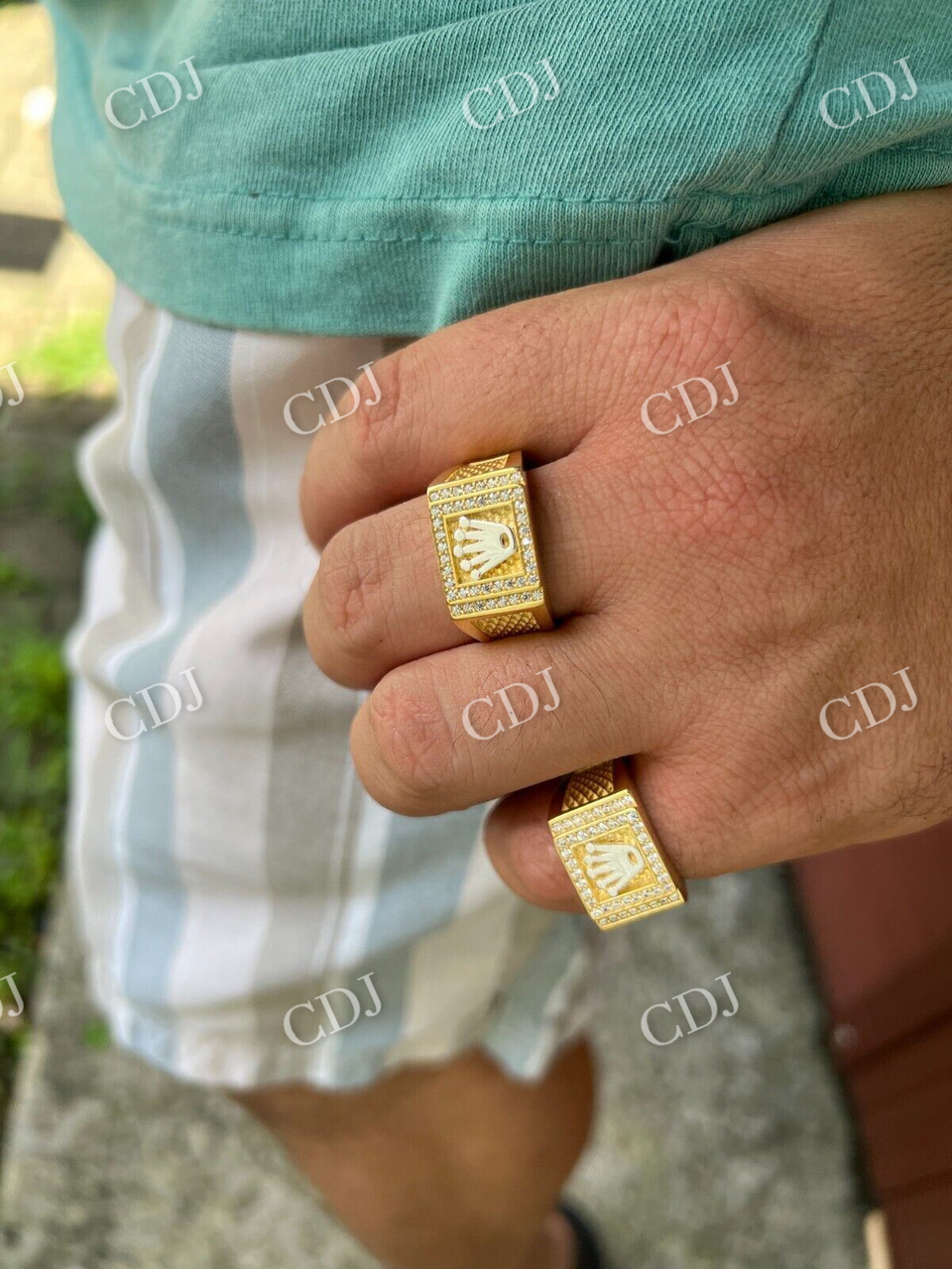 Iced Out Crown Style Hip Hop Diamond Ring  customdiamjewel   