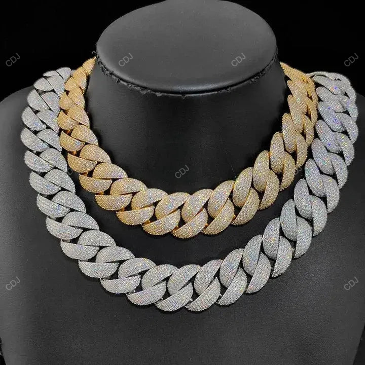 VVS Moissanite 925 Silver Miami Cuban Link Chain CustomDiamJewel