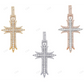 Three Row Lab Grown Diamond 14K Gold Sword Cross Pendant Hip Hop Pendent CustomDiamJewel