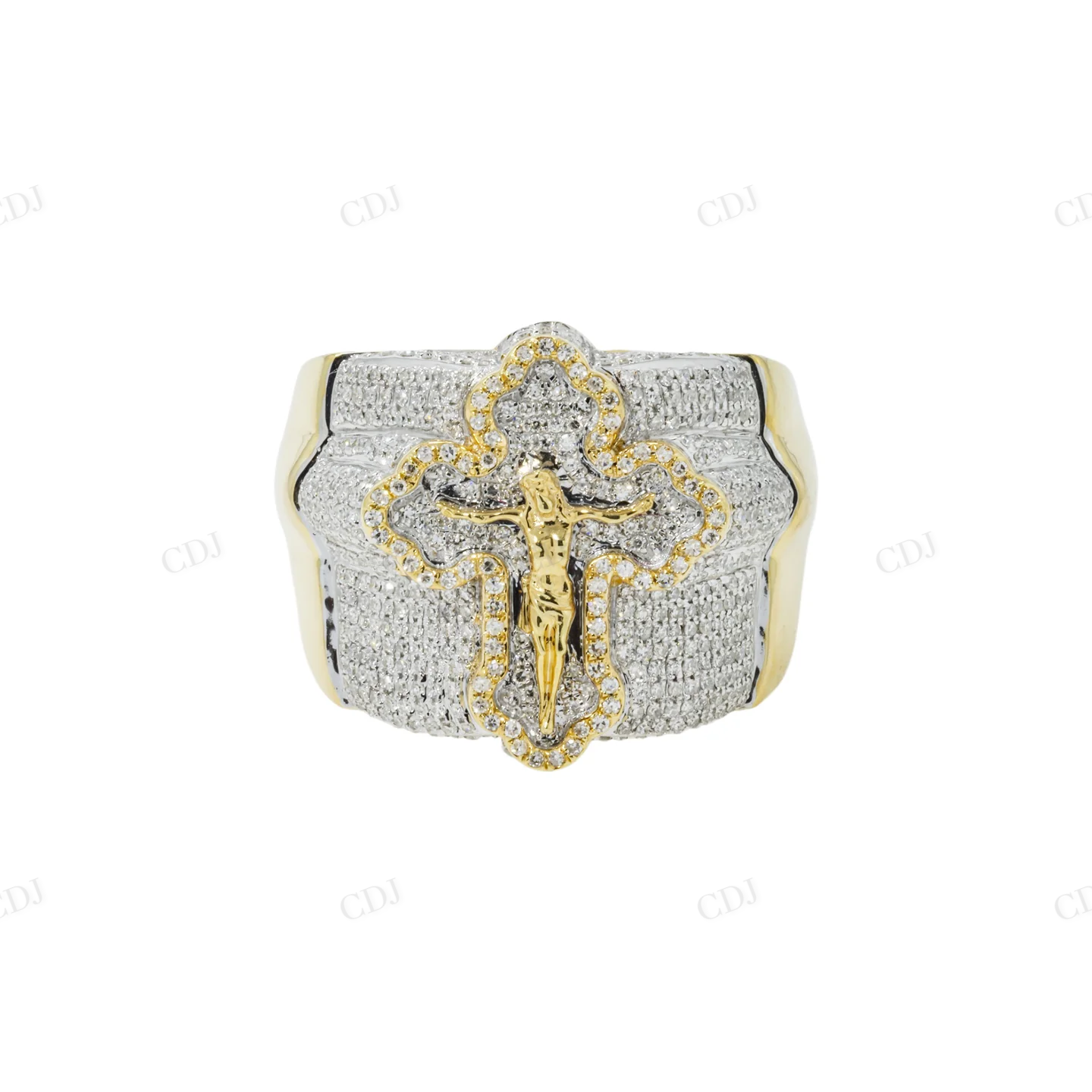 925 Silver Moissanite Crucifix Cross Ring hip hop ring customdiamjewel