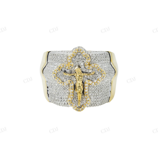 925 Silver Moissanite Crucifix Cross Ring hip hop ring customdiamjewel