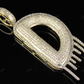 2" 1.25 CTW Diamond Letter 'D' 18K Solid Gold Initial Drip Pendant CustomDiamJewel