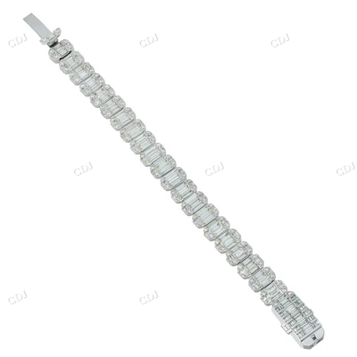 High Quality Designer Diamond Baguette Bracelet hip hop jewelry CustomDiamJewel