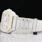 41MM Cartier Skeleton Two Tone Moissanite Watch customdiamjewel