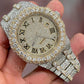 Iced Out Diamond Two Tone AP Modified Roman Dial Watch customdiamjewel