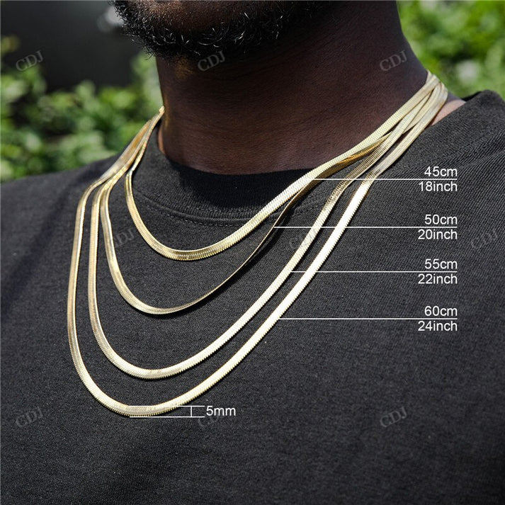 3-5MM Plain 10K Gold Chain hip hop jewelry CustomDiamJewel