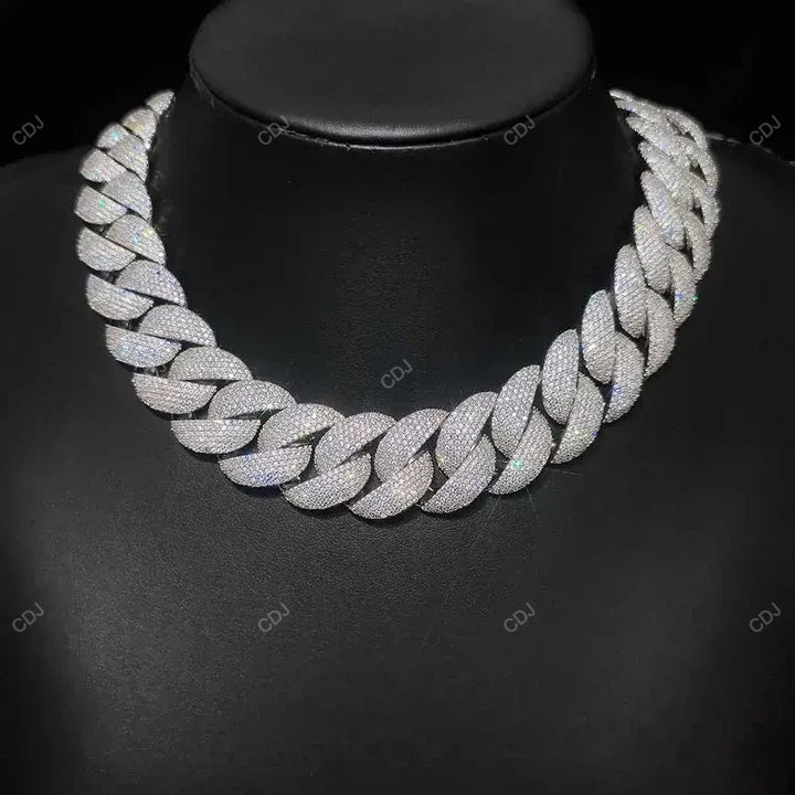 VVS Moissanite 925 Silver Miami Cuban Link Chain CustomDiamJewel