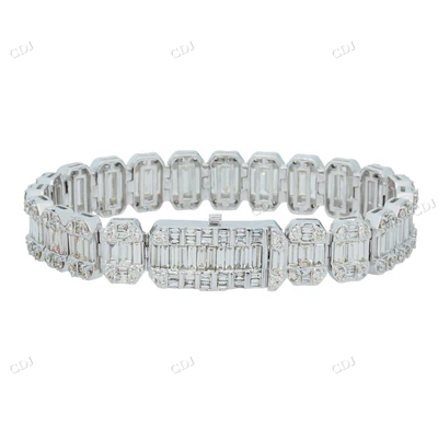 High Quality Designer Diamond Baguette Bracelet hip hop jewelry CustomDiamJewel