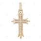 Three Row Lab Grown Diamond 14K Gold Sword Cross Pendant Hip Hop Pendent CustomDiamJewel