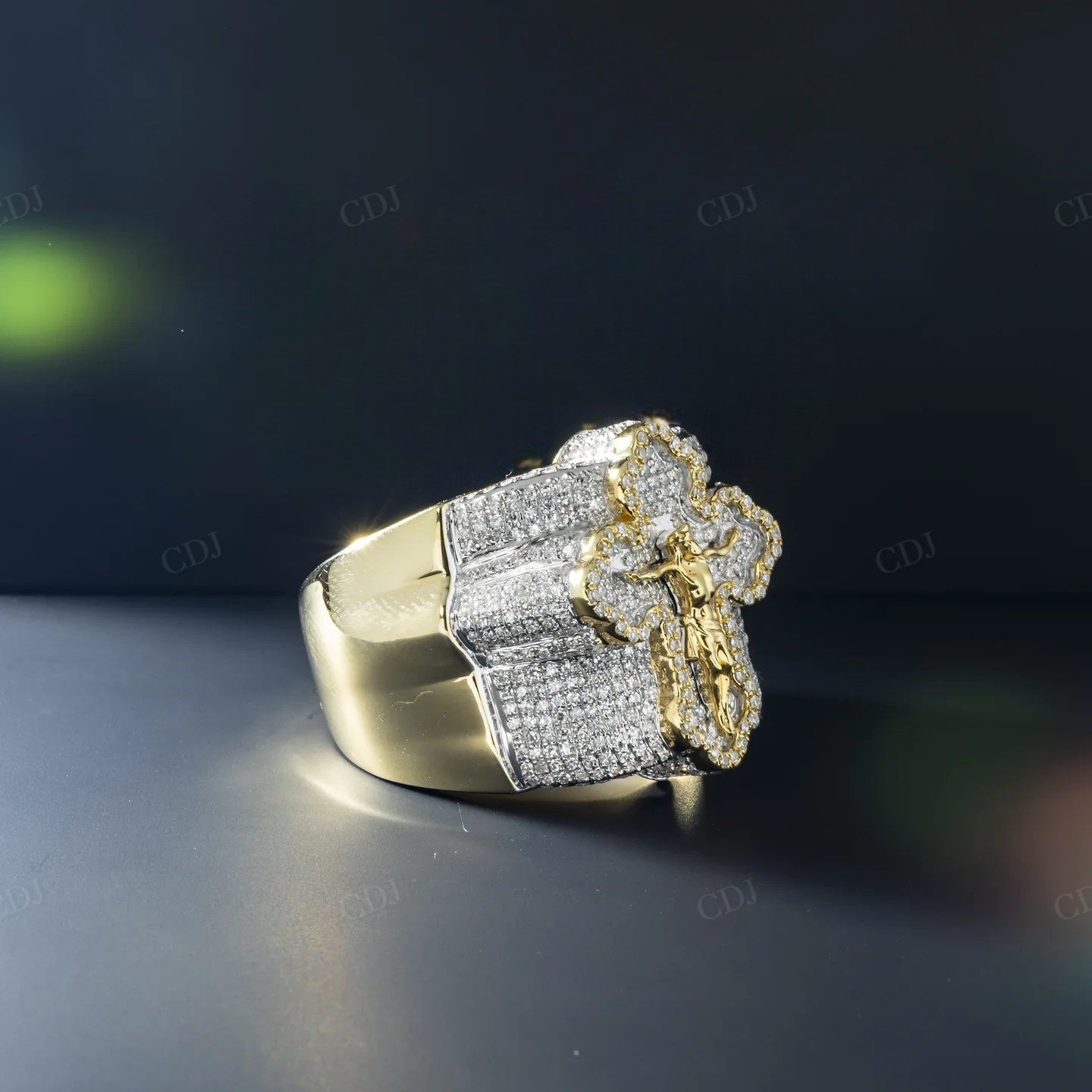 925 Silver Moissanite Crucifix Cross Ring hip hop ring customdiamjewel
