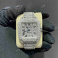Fully Iced Out Men's Bust Down Moissanite Cartier Santos Watch customdiamjewel
