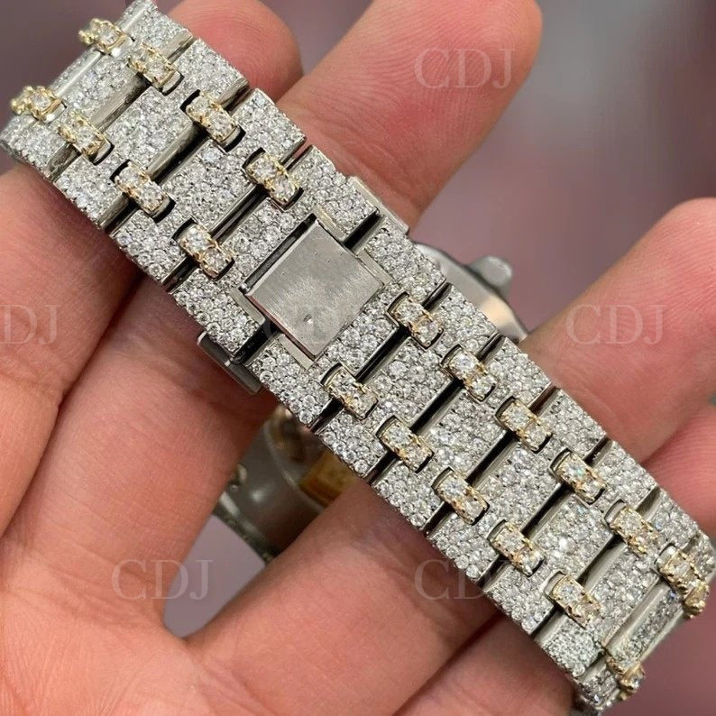 Iced Out Diamond Two Tone AP Modified Roman Dial Watch customdiamjewel