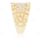 14k Yellow Gold Moissanite Diamond Textured Ring hip hop jewelry CustomDiamJewel