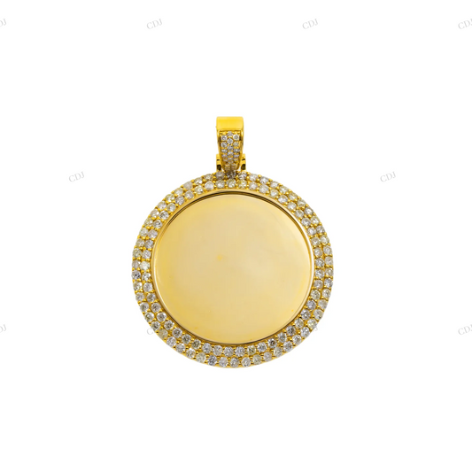 1.5 Inch Silver Round Picture Pendant hip hop jewelry CustomDiamJewel