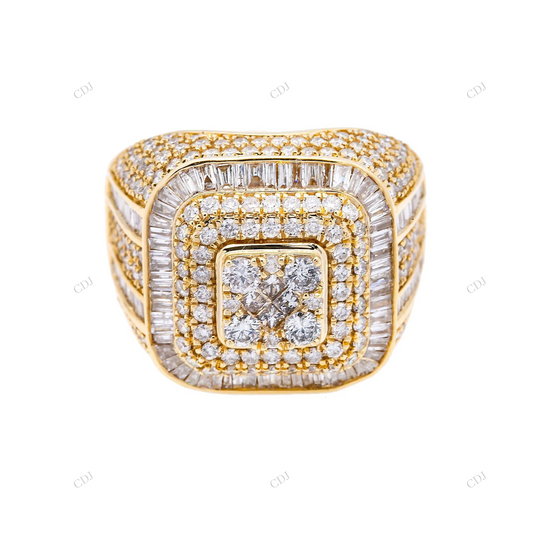 925 Silver Gold Plated Moissanite Hip Hop Ring hip hop jewelry customdiamjewel