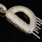 2" 1.25 CTW Diamond Letter 'D' 18K Solid Gold Initial Drip Pendant CustomDiamJewel